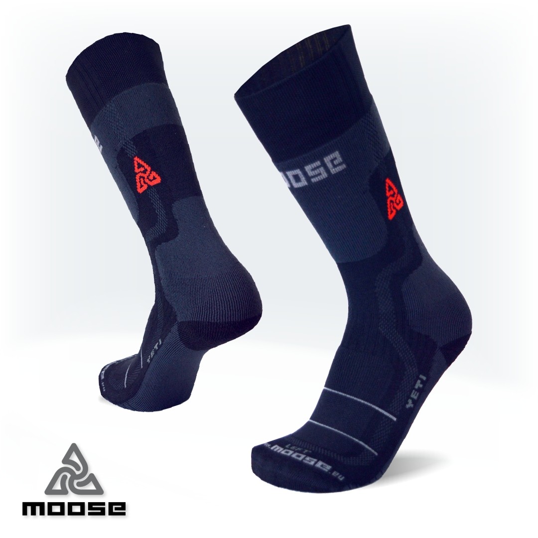 Levně YETI MERINO extrémní trekingové podkolenky Moose Černá S 1 pár