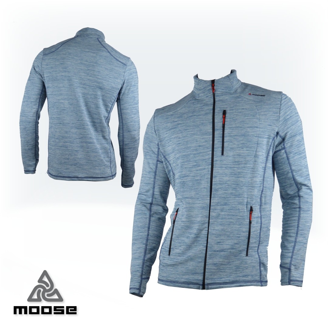 Levně DOVRE MEN MERINO zimní mikina na zip Moose Modrá L 1 kus