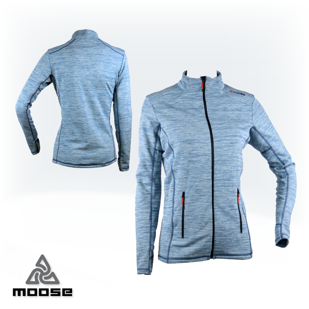 Levně DOVRE WOMEN MERINO zimní mikina na zip Moose Modrá XL 1 kus