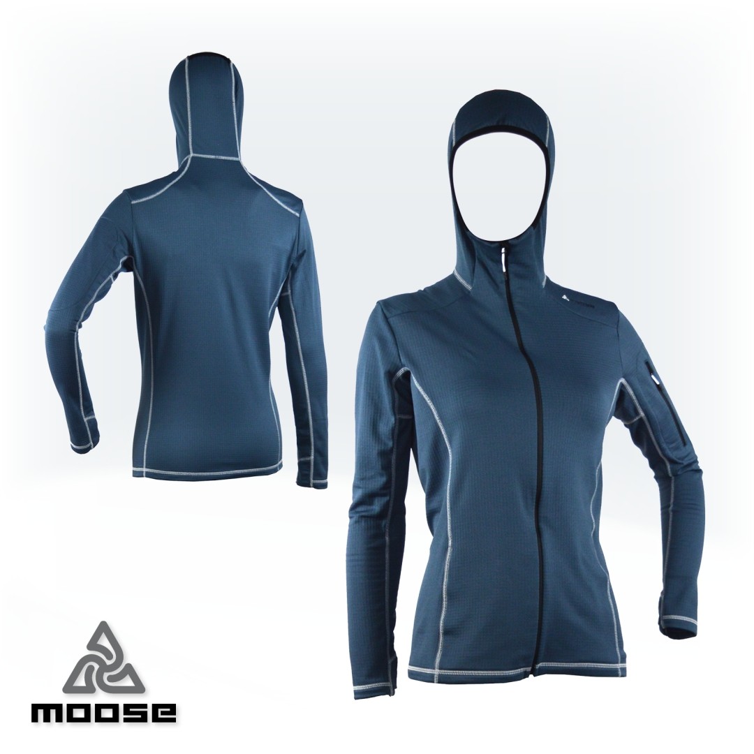 Levně STELVIO HOODIE WOMEN funkční mikina s kapucí Moose Šedá XL 1 kus