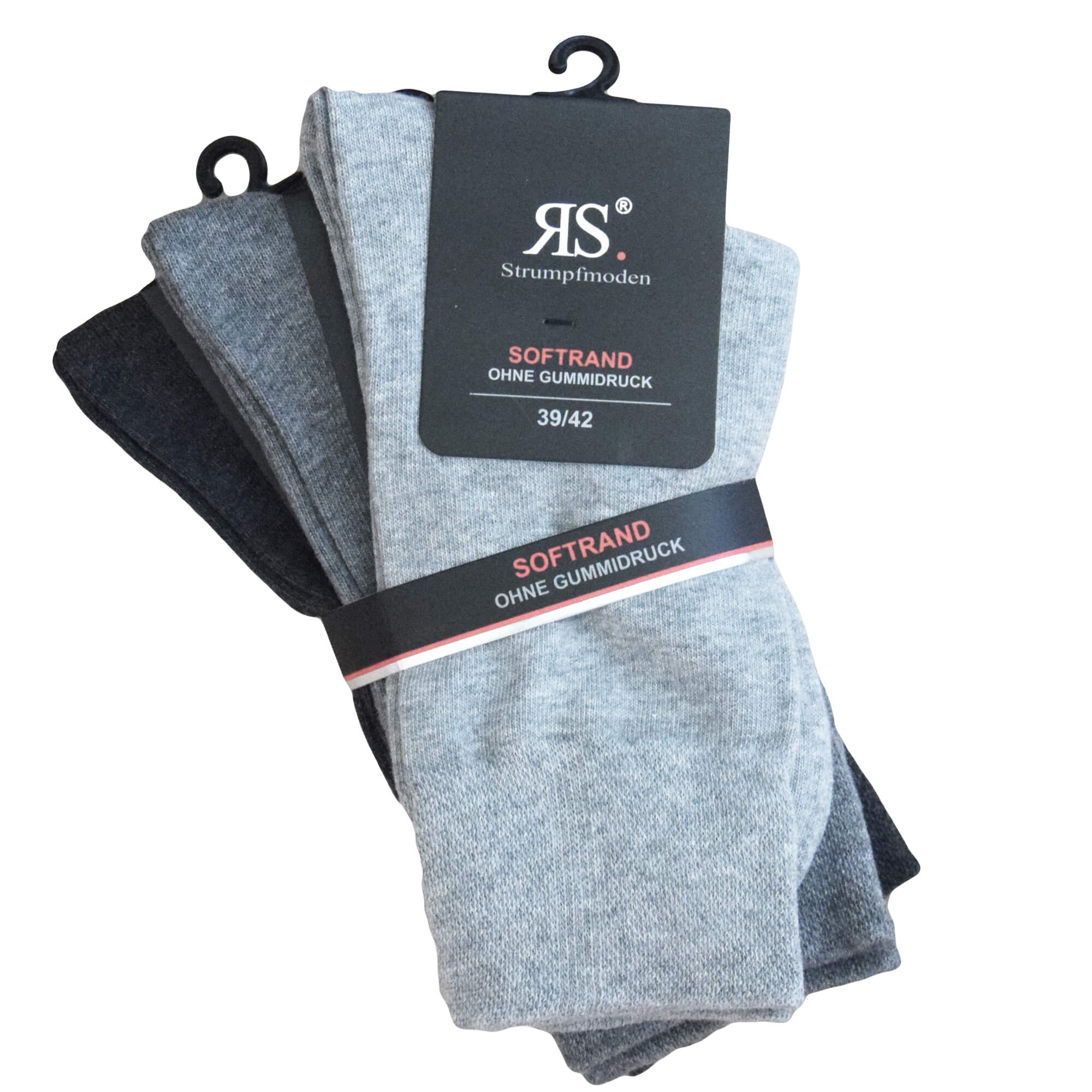 Bavlněné jednobarevné elastické zdravotní ponožky bez gumiček RS