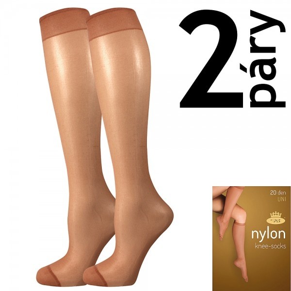 Levně NYLON KNEE-SOCKS 20 DEN punčochové podkolenky Lady B - 12 párů Opál UNI 12 párů