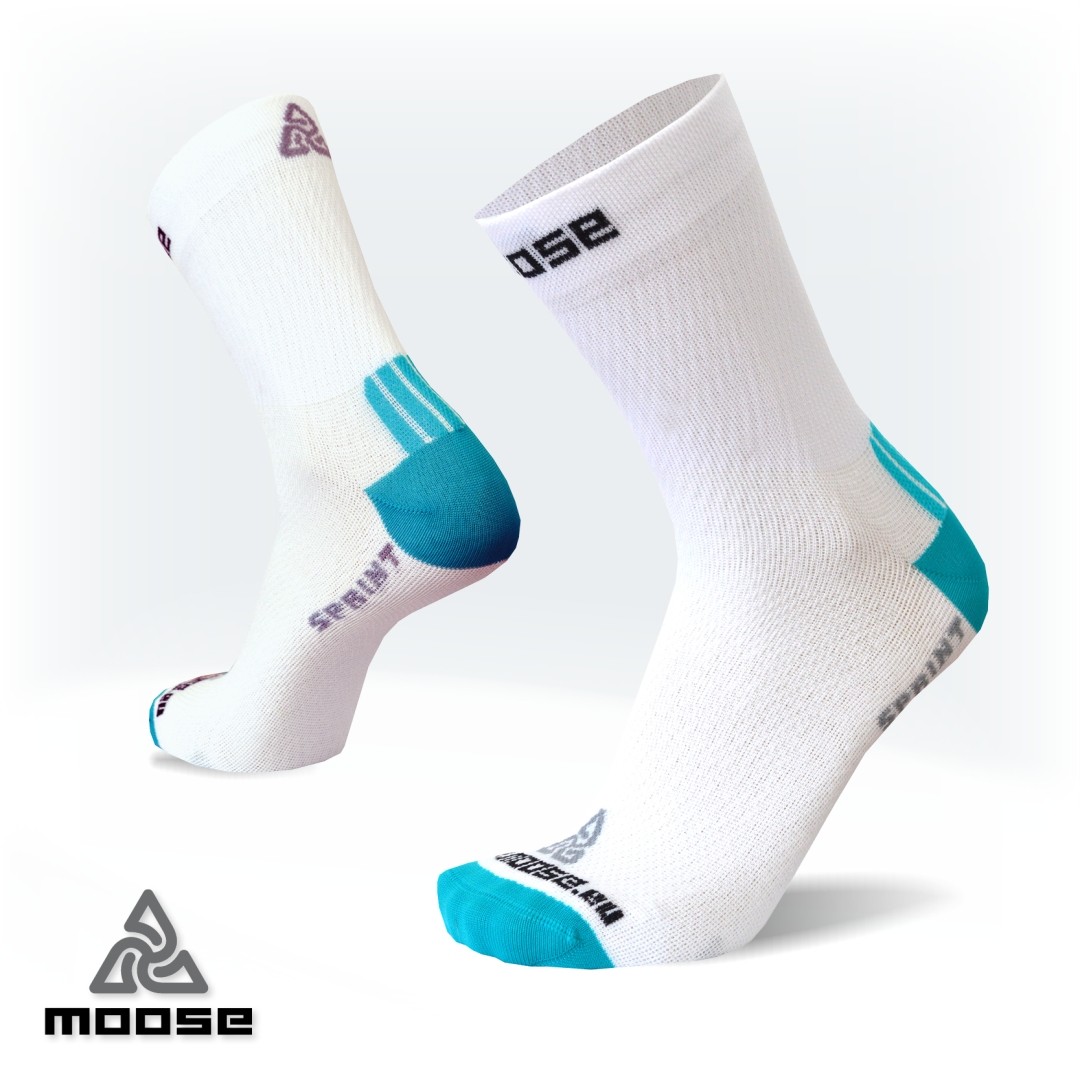 Levně SPRINT lehké běžecké ponožky Moose Bílá XXL 1 pár