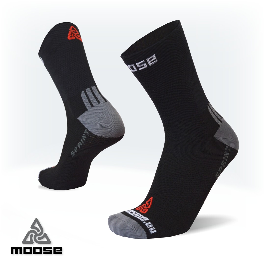 Levně SPRINT lehké běžecké ponožky Moose Černá M 1 pár