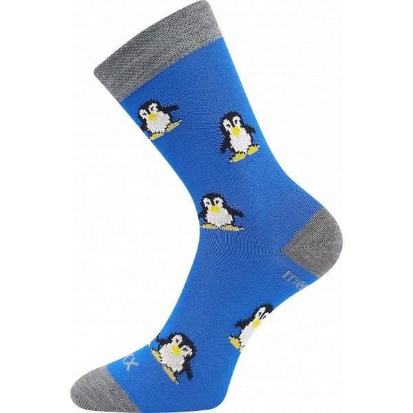 Levně PENGUINIK teplé veselé merino ponožky VoXX Modrá 35-38 1 pár