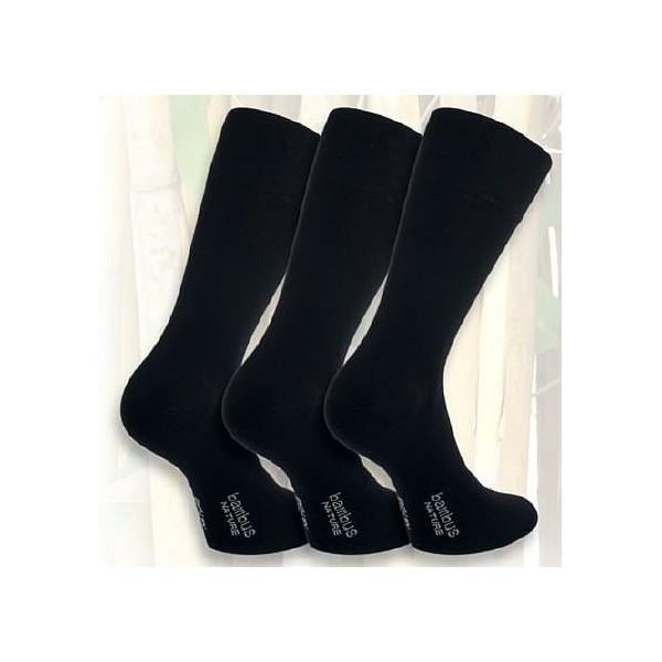 Levně Bambusové klasické ponožky TRENDY SOCKS Černá 43-46 3 páry