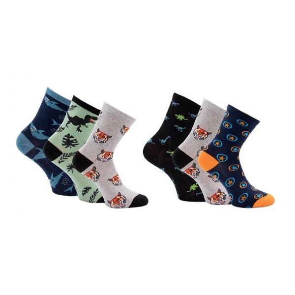 Levně PREDATORS dětské veselé ponožky TRENDY SOCKS Náhodný mix 35-38 3 páry