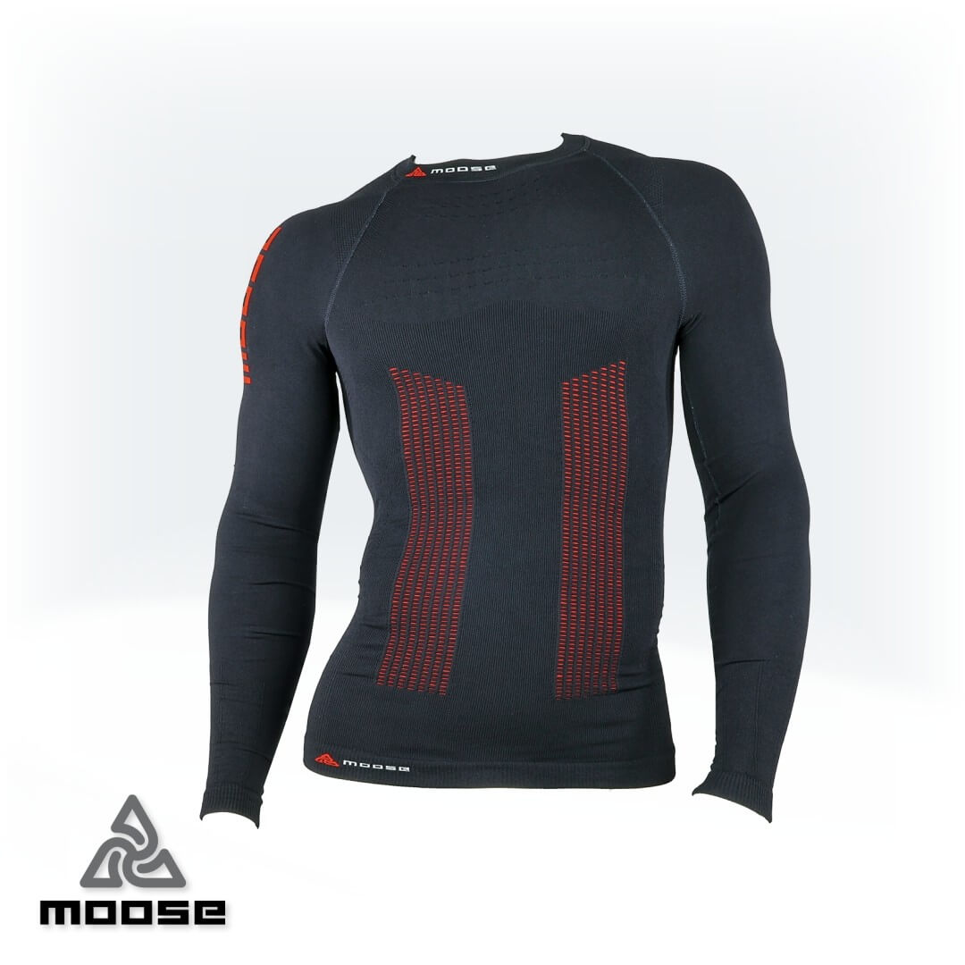 Levně SPEED TEE LSL MEN seamless polokompresní termoprádlo Moose Červená M / L 1 kus