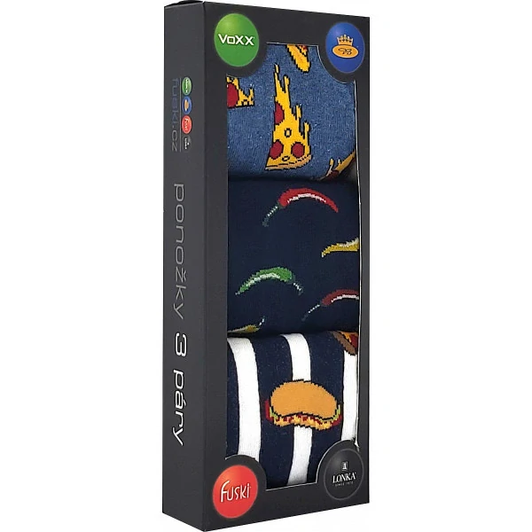 DEBOX barevné vánoční ponožky Lonka - FOOD