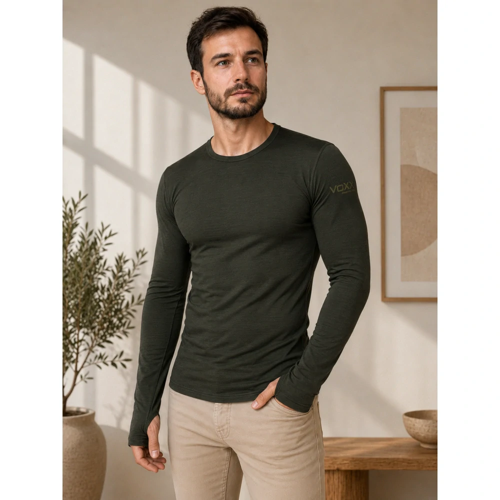MERINOWOOL 03 pánské slim tričko s dlouhým rukávem VoXX