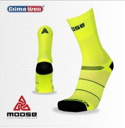 Levně Race FLUO reflexní ponožky Moose Žlutá S 1 pár