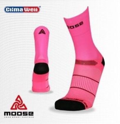 Levně Race FLUO reflexní ponožky Moose Růžová M 1 pár
