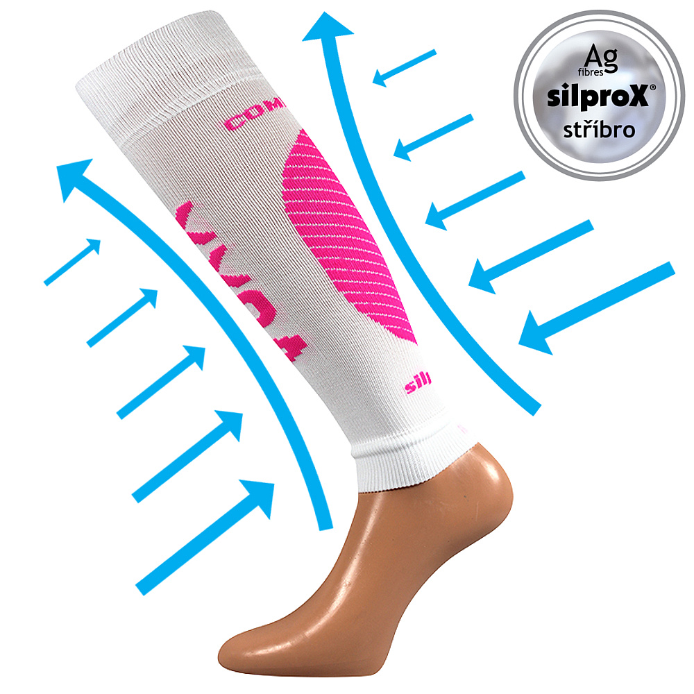 Levně PROTECT kompresní návlek Voxx - LÝTKO Bílá L / XL 1 kus