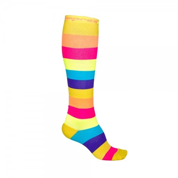 X-STRIPY proužkované kompresní podkolenky COMPRESSOX Žlutá 39-42 1 pár