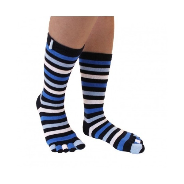 STRIPY prstové pruhované ponožky ToeToe Modrá UNI 1 pár