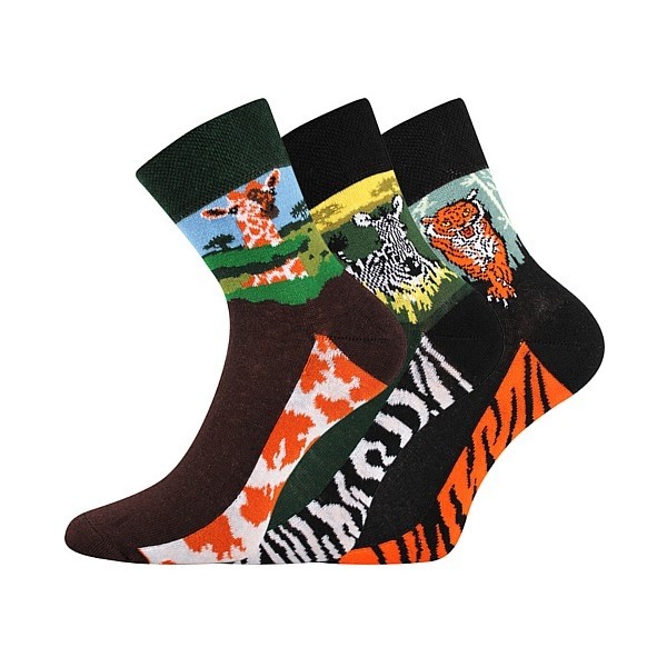 XANTIPA dámské barevné ponožky - SAFARI mix 58