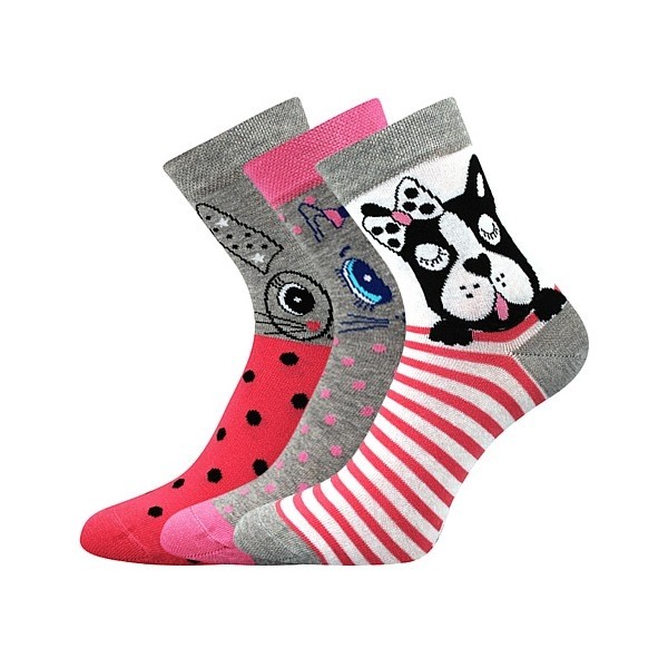 XANTIPA dámské barevné ponožky - ZAJÍC mix 63