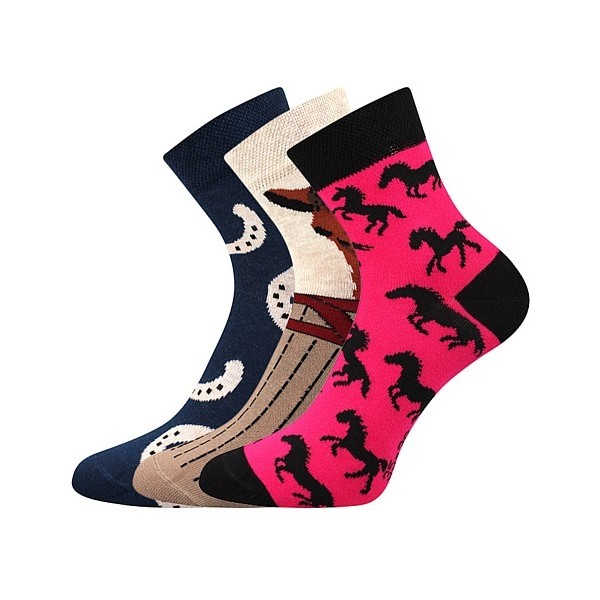 XANTIPA dámské barevné ponožky - PODKOVY mix 64