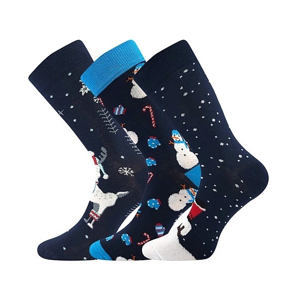 VÁNOCE - vánoční veselé ponožky Boma - SNÍH