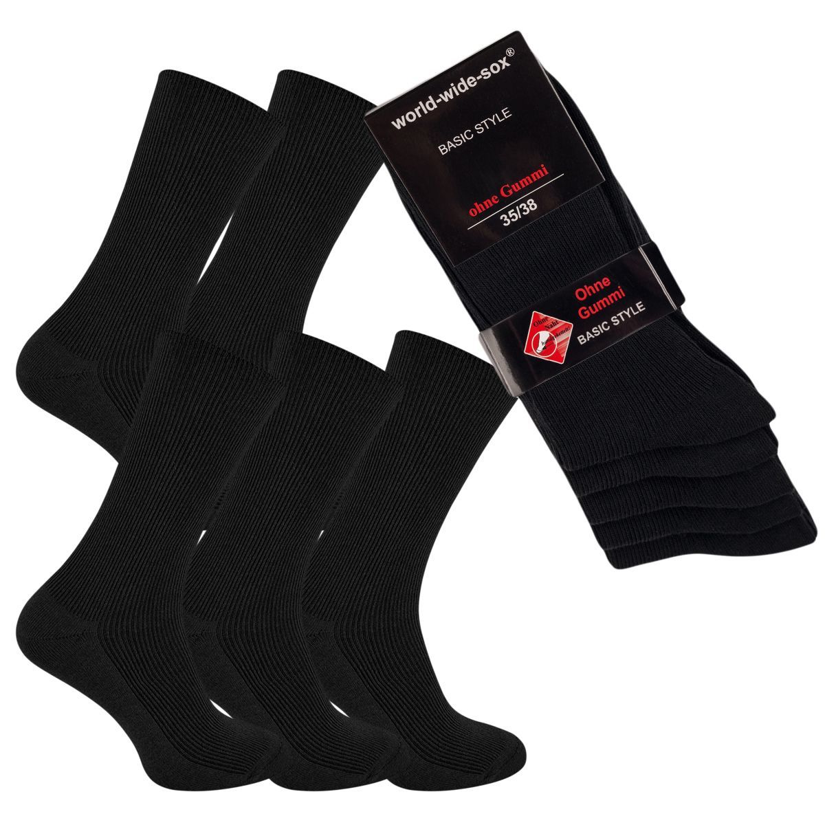 Dámské jednobarevné bavlněné ponožky bez gumiček RS