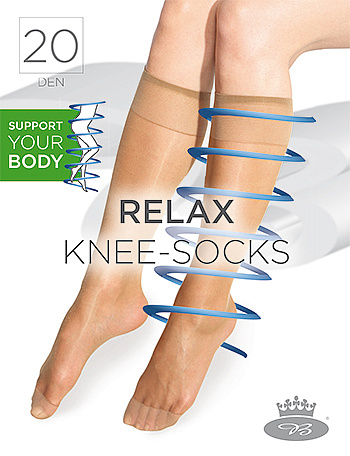 RELAX knee-socks 20 DEN kompresní punčochové podkolenky Lady B - 6 párů
