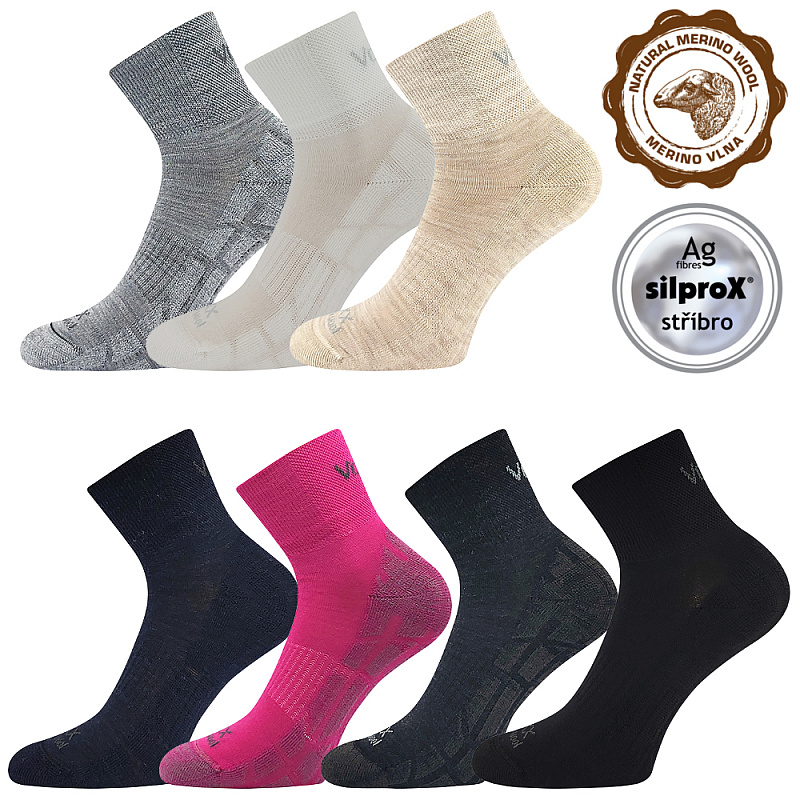 TWARIX SHORT kotníkové merino ponožky s masážním chodidlem VoXX