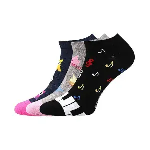 DEDON kotníčkové veselé barevné ponožky Lonka - KOČKY