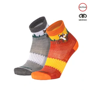 ORLIK FOX kotníkové merino ponožky s liškou Moose
