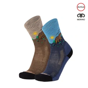 TATRAN BEAR vysoké merino ponožky s medvědem Moose