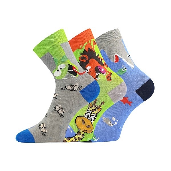 WOODIK ABS dětské veselé protiskluzové ponožky Lonka