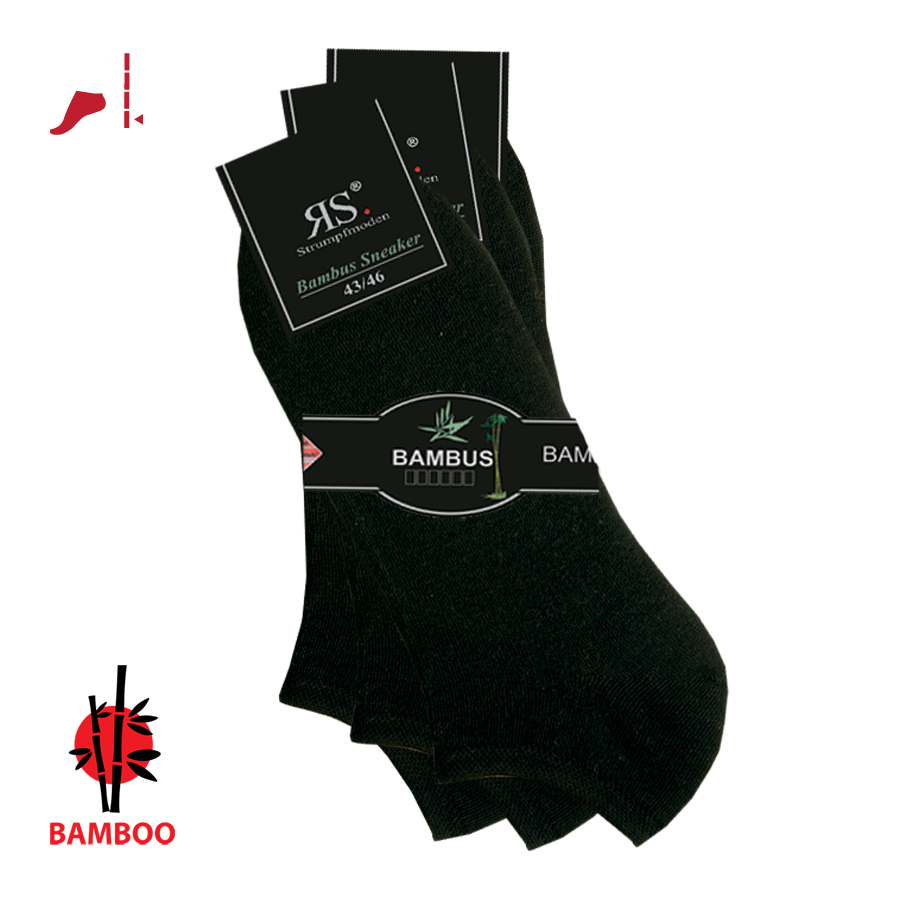 Dámské černé letní sneaker bambusové ponožky RS