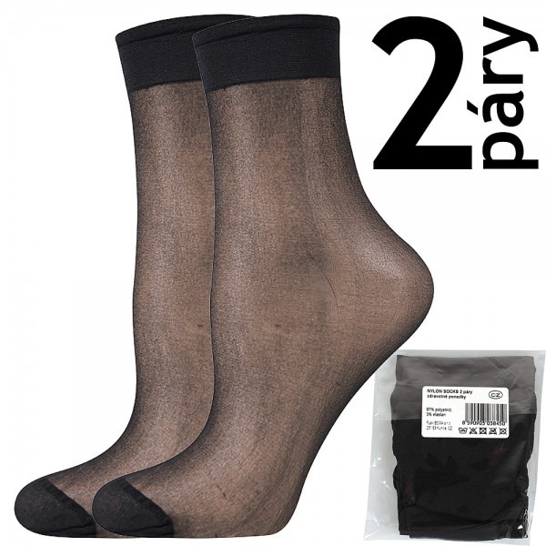 NYLON SOCKS 2 páry 20 DEN punčochové ponožky Lady B - SÁČEK