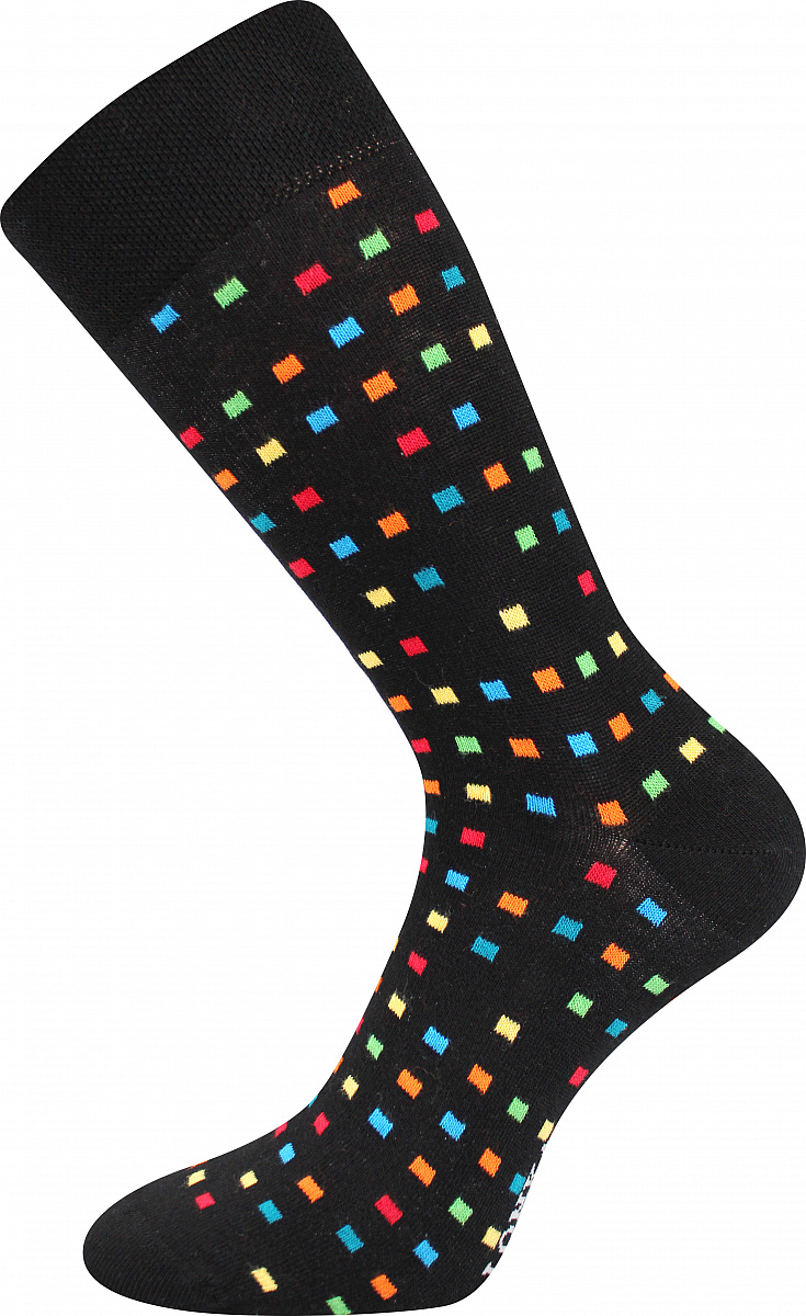 DIKARUS klasické bavlněné vzorované ponožky Lonka - KOSTKY