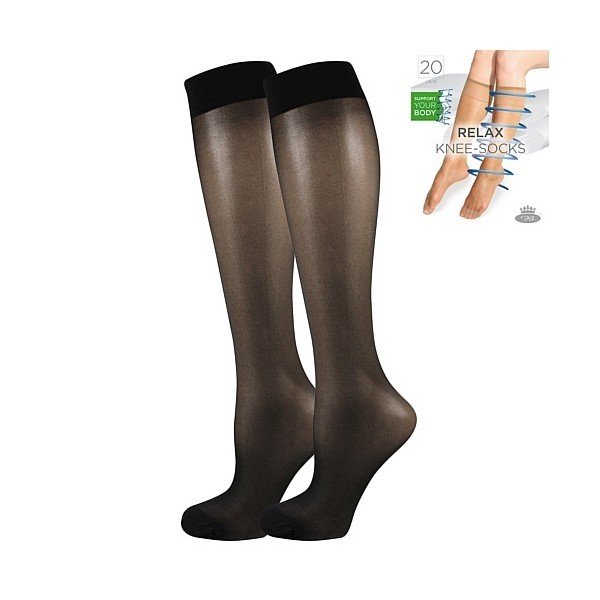 RELAX knee-socks 20 DEN kompresní punčochové podkolenky Lady B - 6 párů