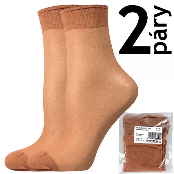 NYLON SOCKS 2 páry 20 DEN punčochové ponožky Lady B - SÁČEK