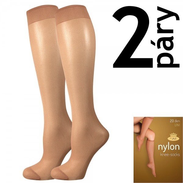 NYLON KNEE-SOCKS 20 DEN punčochové podkolenky Lady B - 12 párů