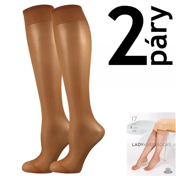 LADY knee-socks 17 DEN punčochové podkolenky Lady B - 12 párů