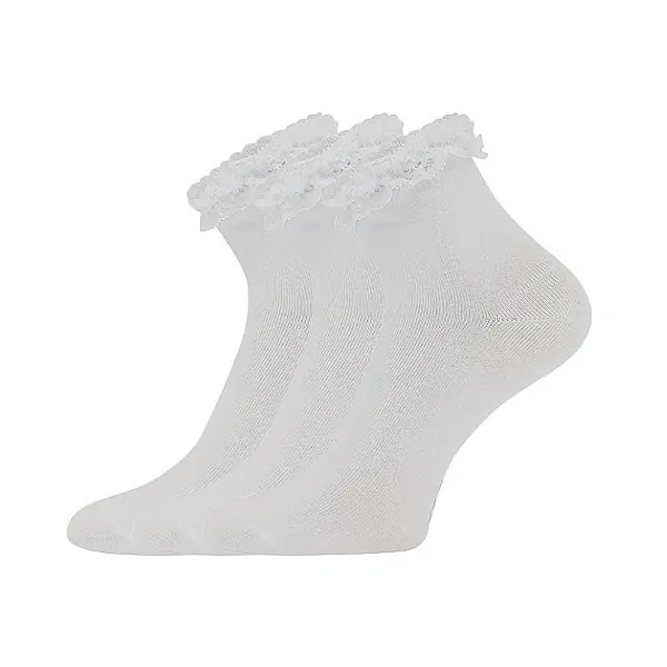 KRAJKA dámské jednobarevné ponožky s krajkou Lonka