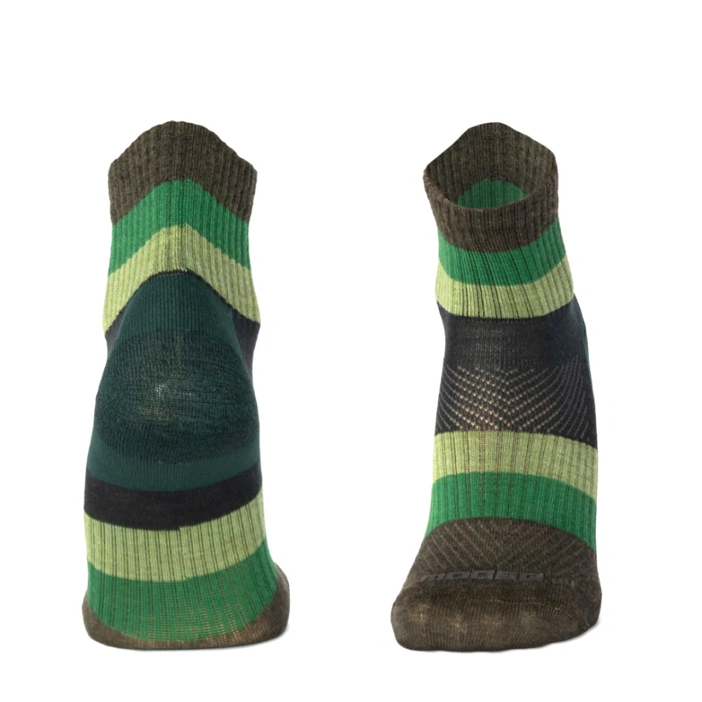 ORLIK RIBBON kotníkové pruhované merino ponožky Moose