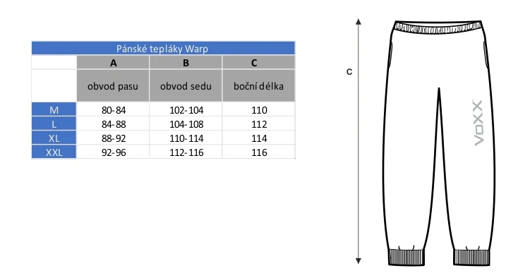 WARP pánské bavlněné tepláky Voxx