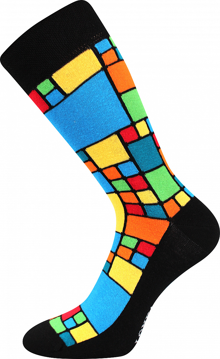 DIKARUS klasické bavlněné vzorované ponožky Lonka - KOSTKY