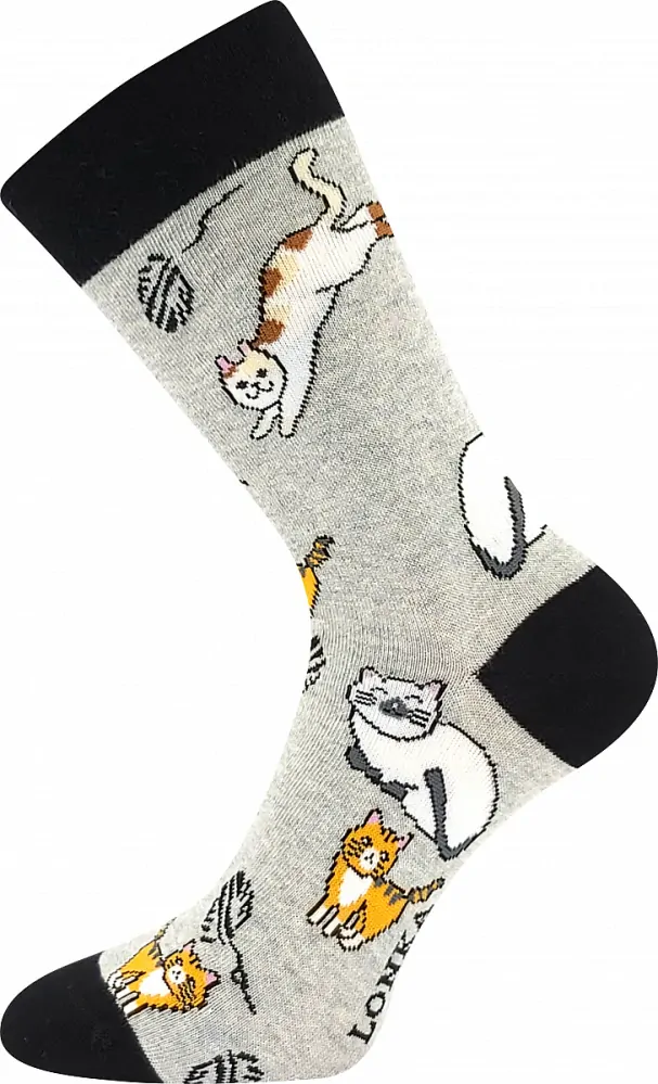 DEBOX barevné vánoční ponožky Lonka - KOČKY