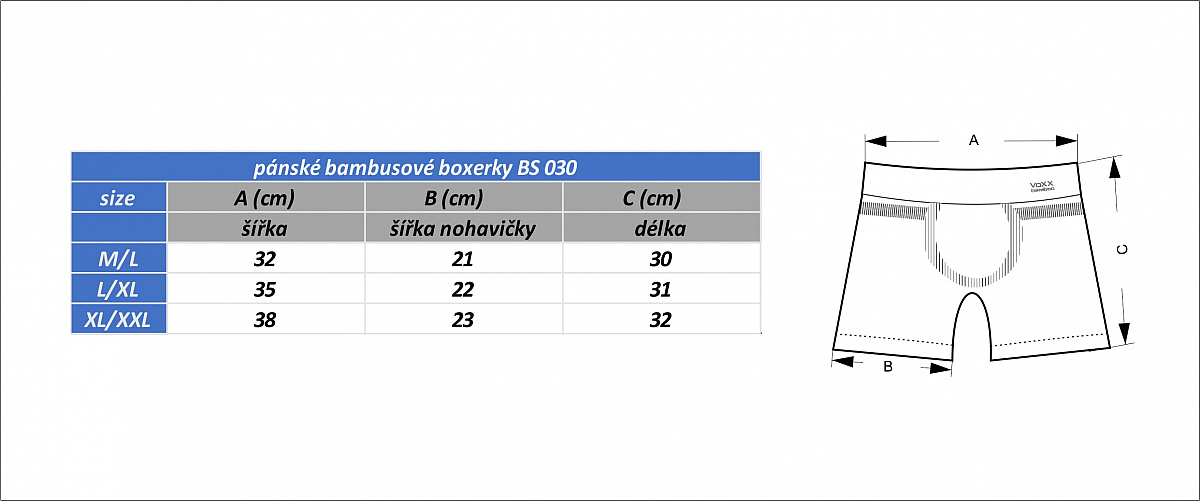 BS-030 pánské bambusové funkční boxerky Voxx