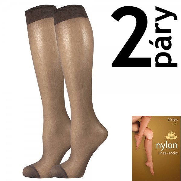 NYLON KNEE-SOCKS 20 DEN punčochové podkolenky Lady B - 12 párů