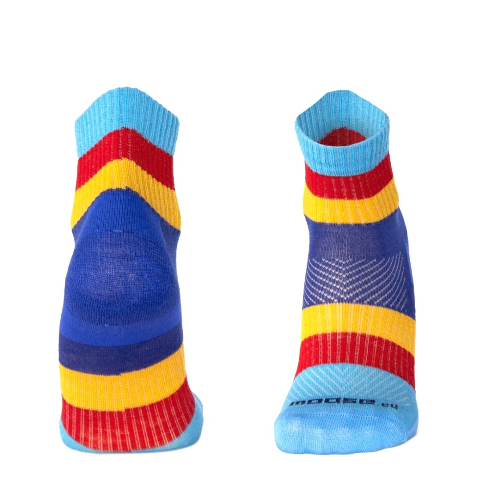ORLIK RIBBON kotníkové pruhované merino ponožky Moose