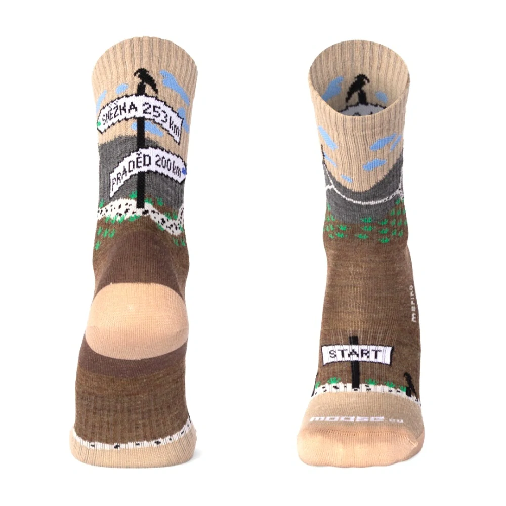 BESKYD TURIST veselé turistické merino ponožky Moose