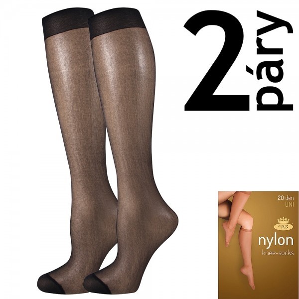 NYLON KNEE-SOCKS 20 DEN punčochové podkolenky Lady B - 12 párů