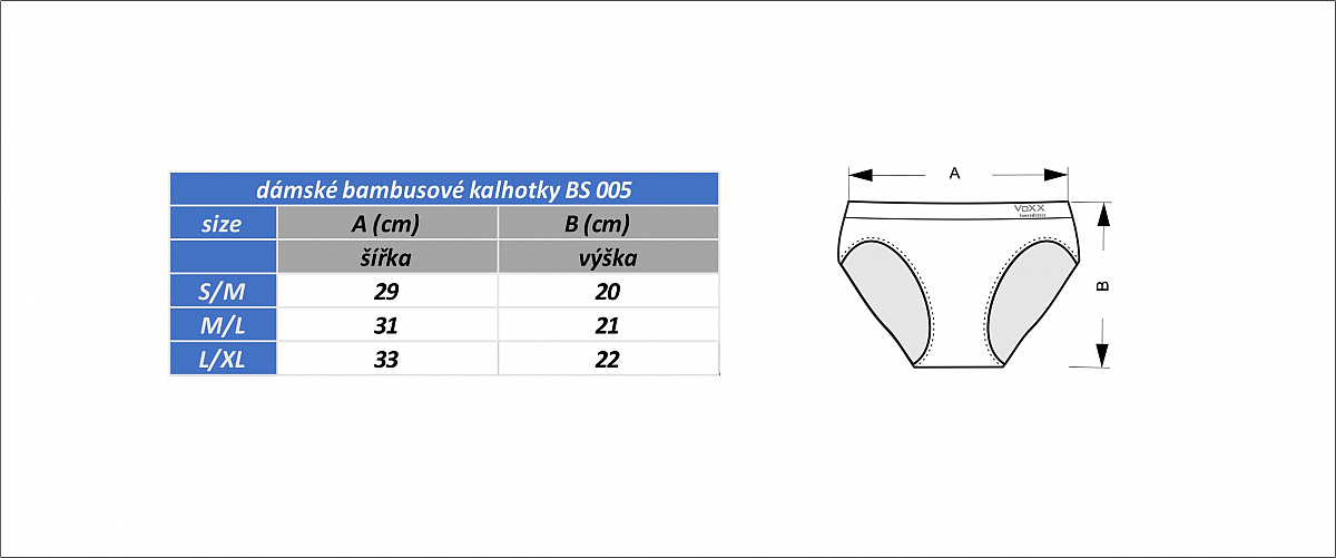 BS-005 dámské bambusové funkční kalhotky VoXX