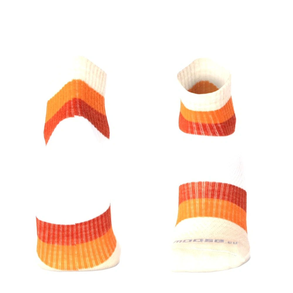 ORLIK RIBBON kotníkové pruhované merino ponožky Moose