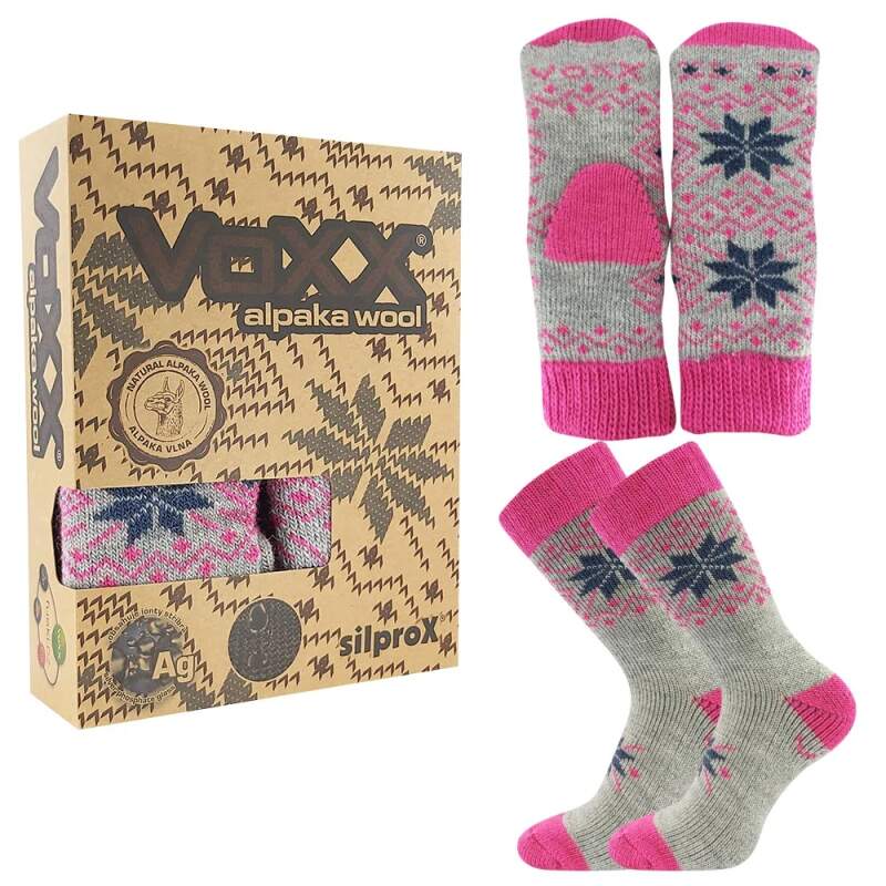 ALTA SET vlněné merino ponožky + palčáky VoXX Šedá 35-38 1 pár + 1 palčáky
